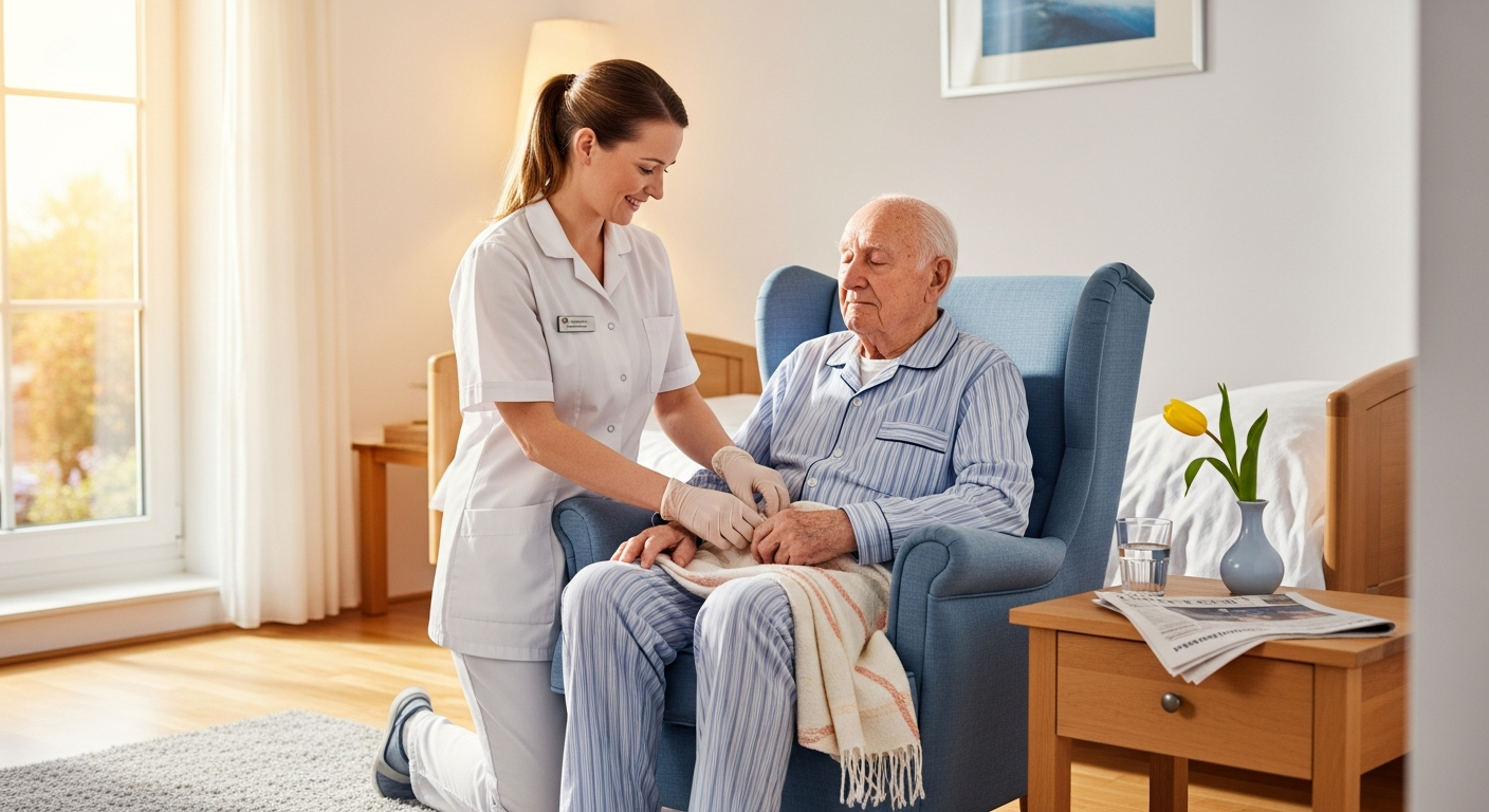 Pflegefachkraft bei der häuslichen Pflege